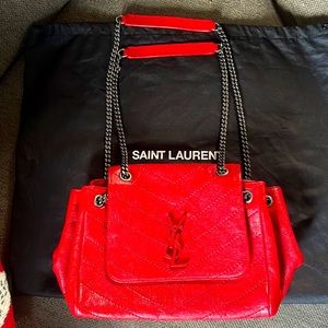 YSL Red monogram Nolita bag authentic